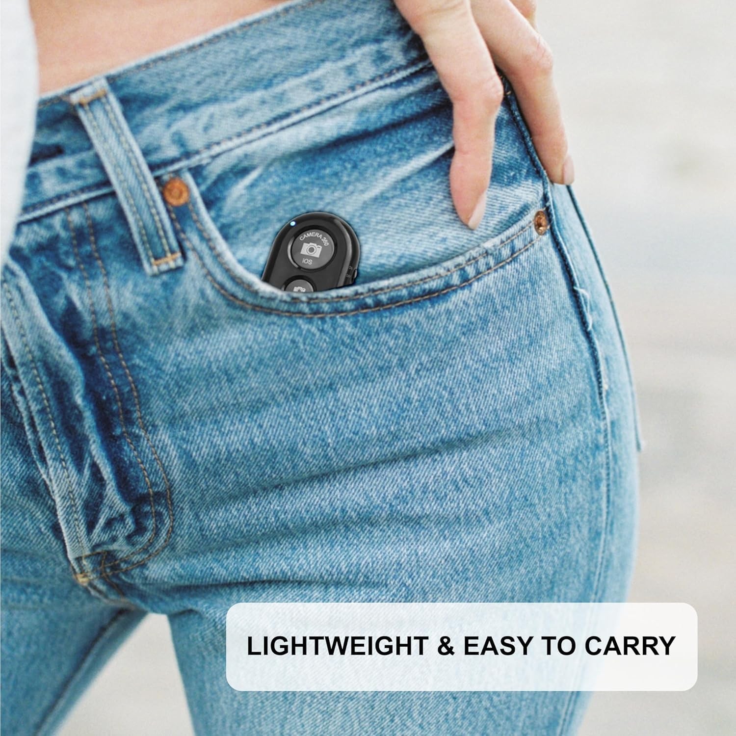 Remote Shutter Wireless Control Round Black Smartphone iPhone Android Cleanable