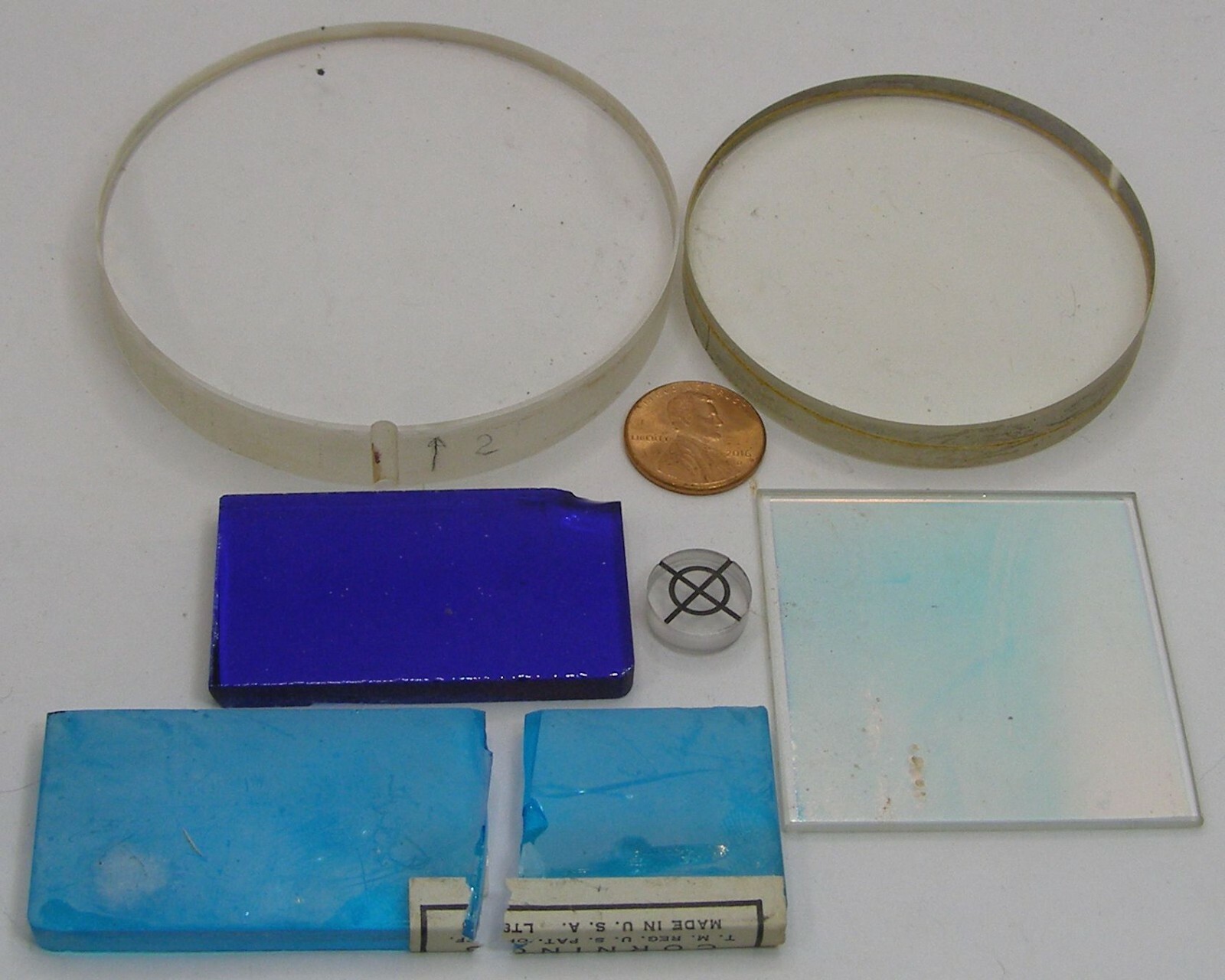 Six Glass Calibration Blocks  One is Broken.  6ct. Sold As-Is.   BXJ