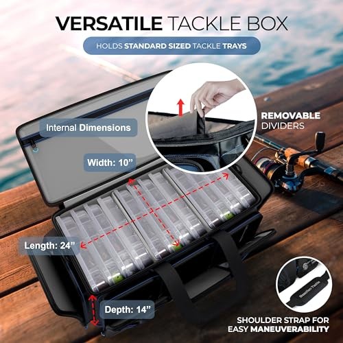 Fishing Tackle Bag – Salt Water Resistant Fishing D: XL Bag (without trays)