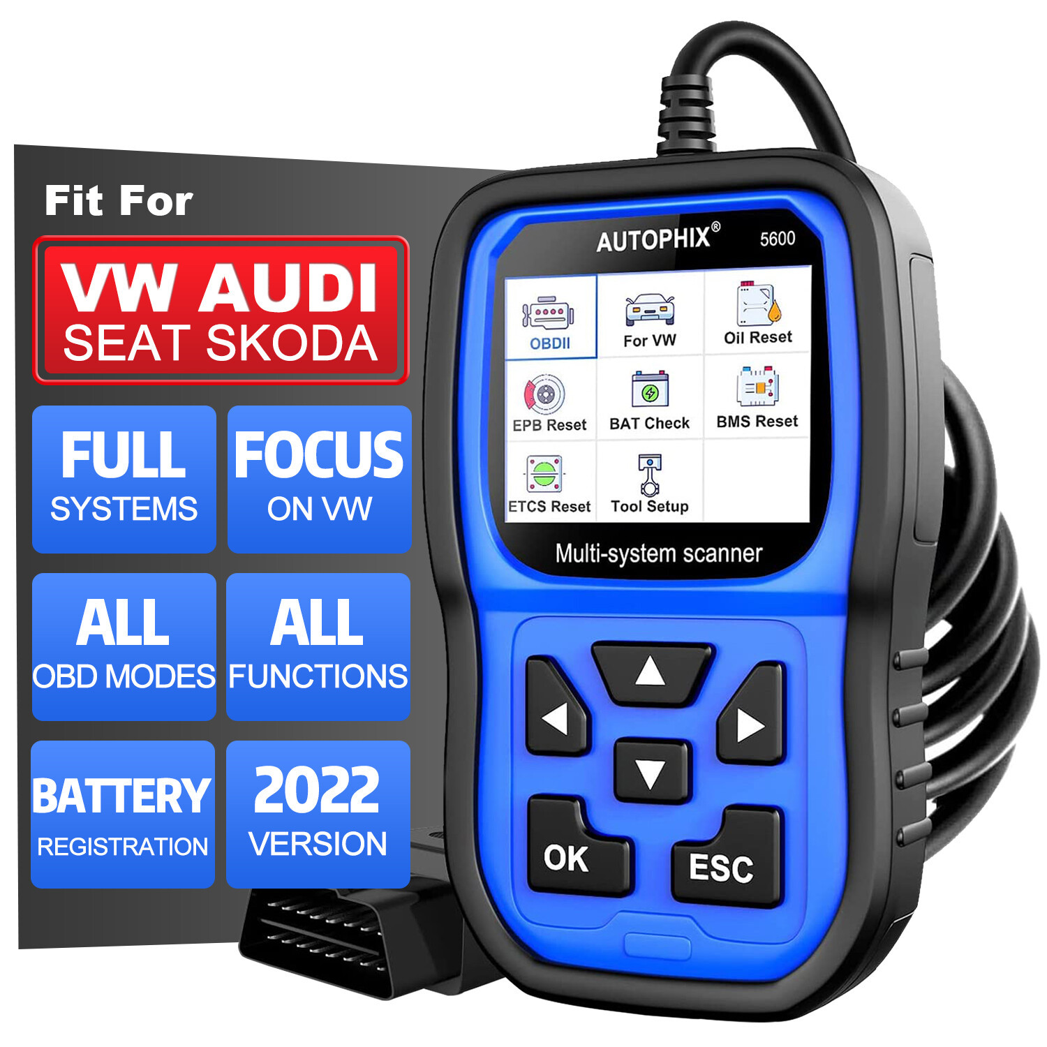AUTOPHIX 5600 for AUDI VW All System Diagnostic Tool OBD2 Scanner Code Reader