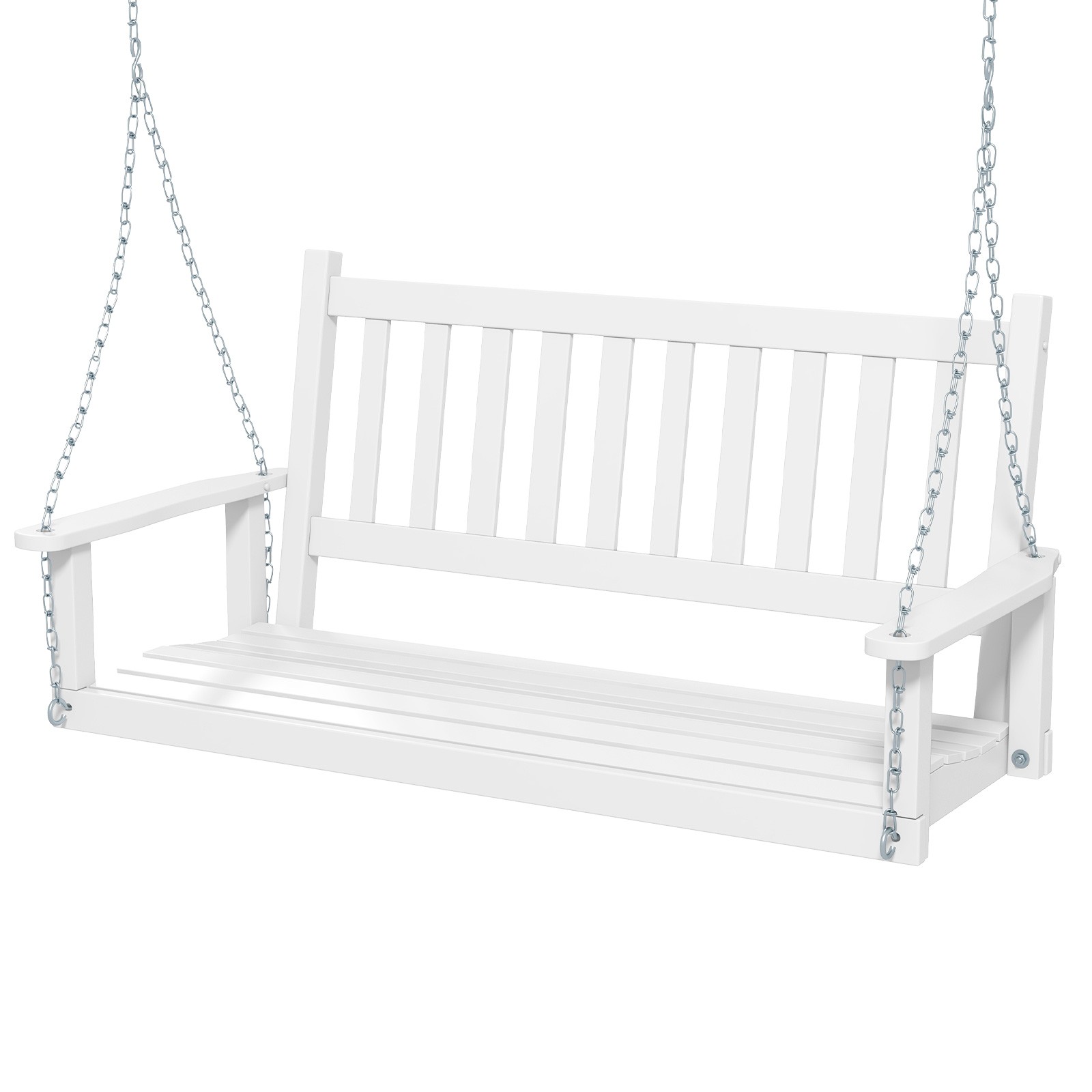 2-Person Wooden Outdoor Porch Swing Heavy Duty Patio Hanging Bench Chair