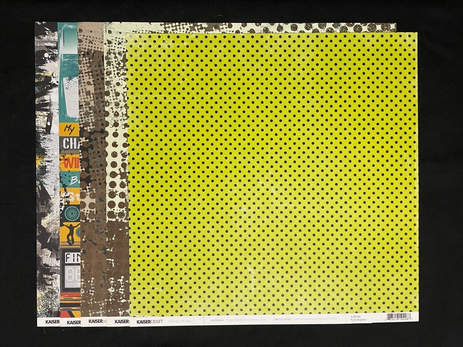 KAISERCRAFT ASSORTED 12X12 DS HEAVY PAPERS - SUBLIME, GRUNGE & EXTREME