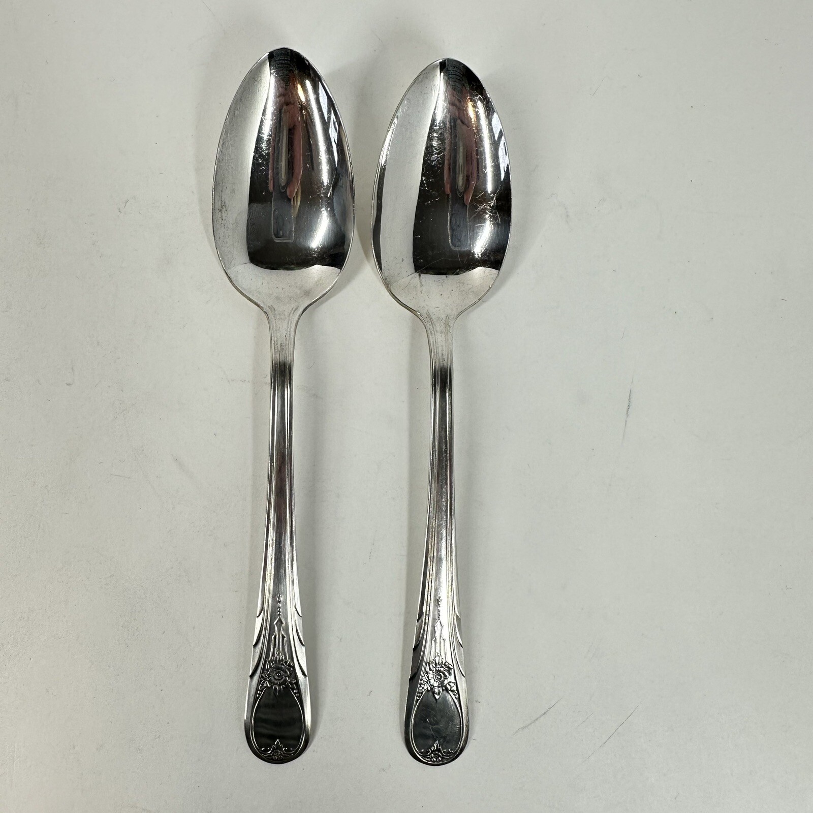 Newport by Newport Silverplate Serving Spoons No Mono Sears Roebuck Lot Of 2