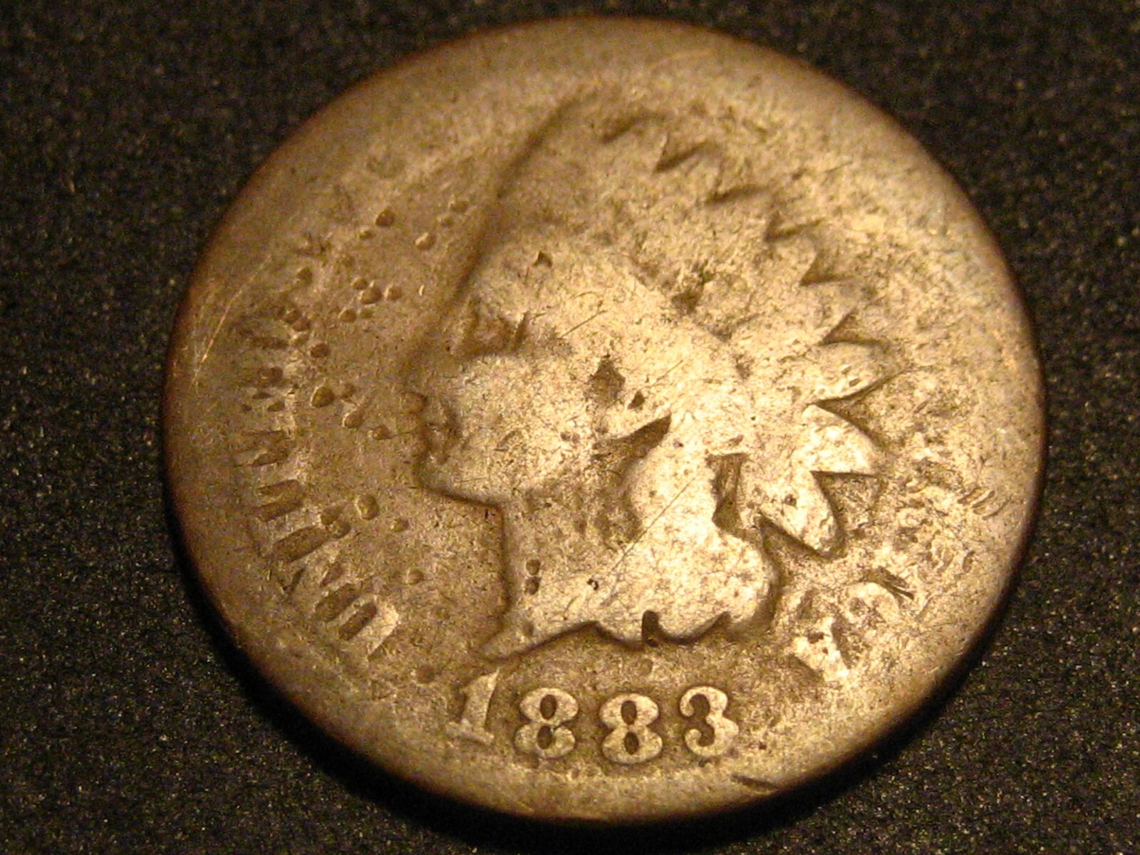 1883 Indian Head Cent Damaged
