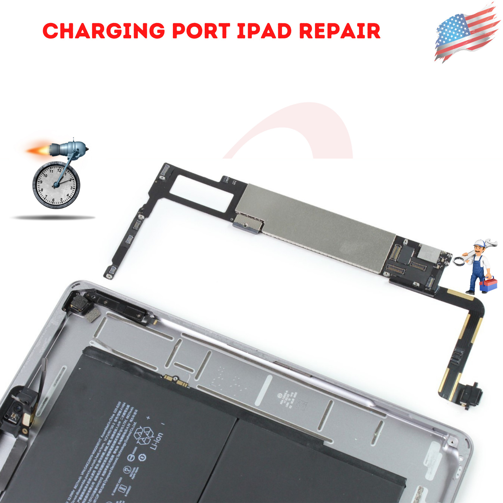 IPad 8th Gen 2020  Charging Port Repair Fully Assembled Service Fast USA
