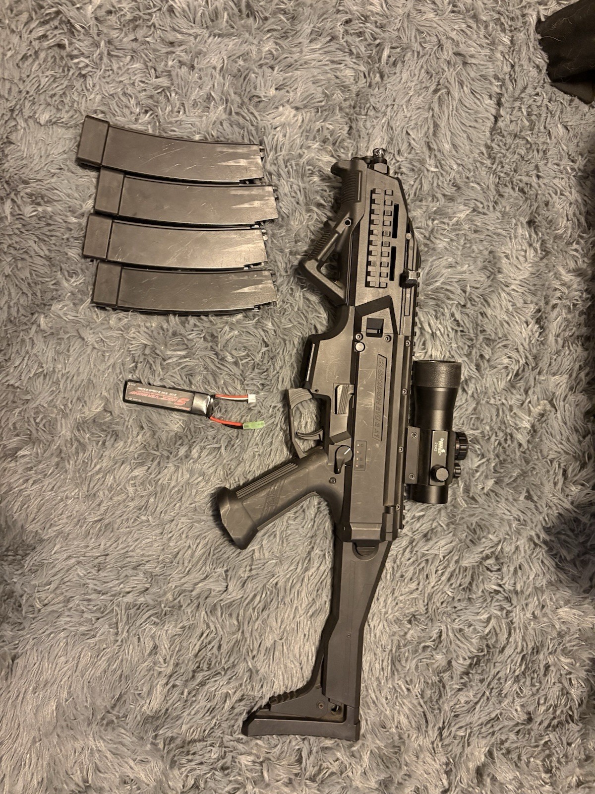 CZ Scorpion EVO 3 A1 Electric Airsoft Rifle Optic Tactical Stock 4 Mags Battery