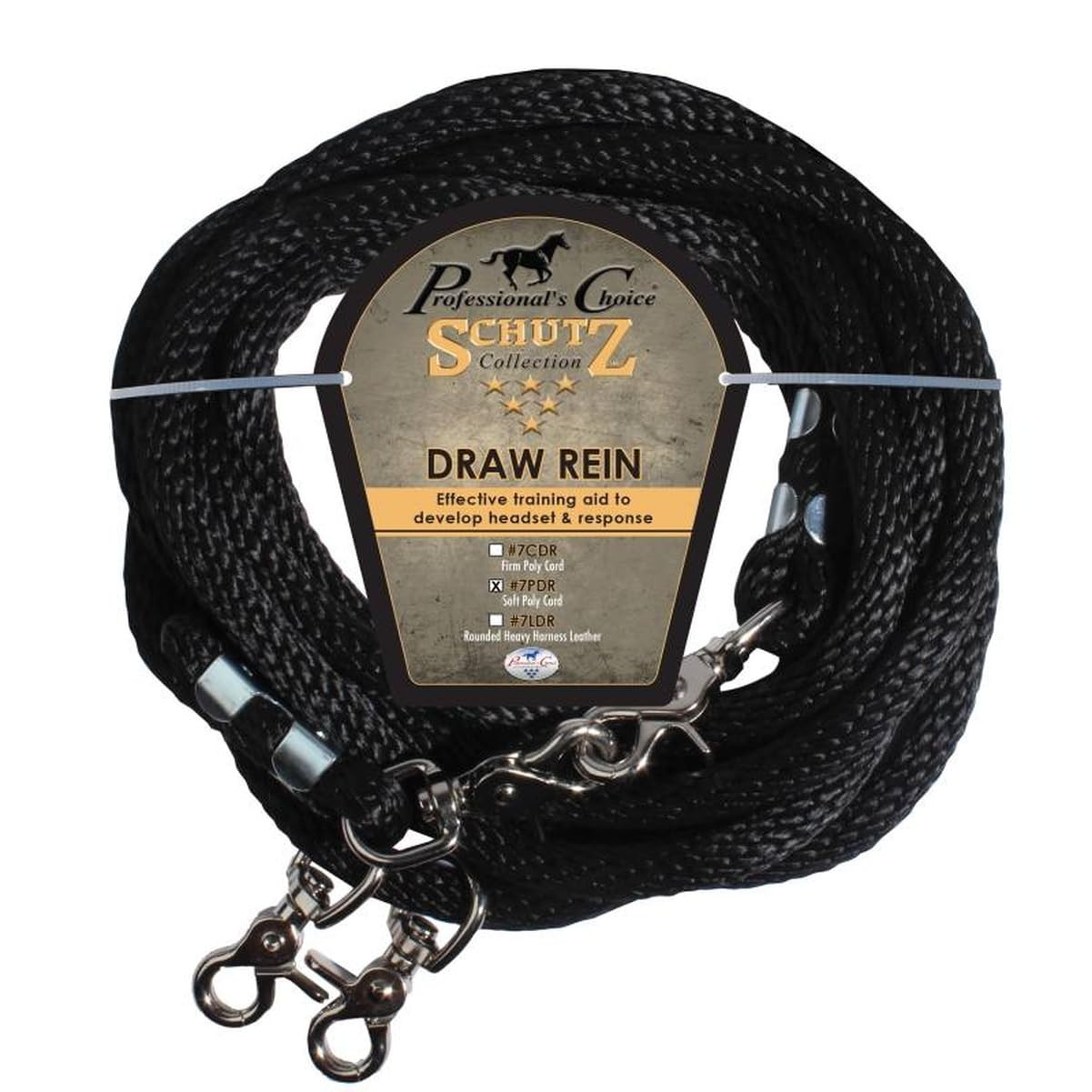Professional'S Choice Professionals Choice Reins Draw Poly Rope Black Color