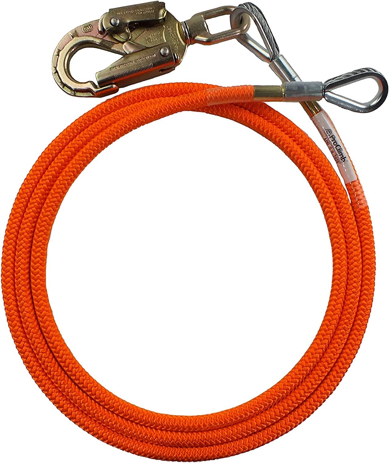 Proclimb Steel Core Flip Line 1/2 In X 12 Ft - Usa Made Steel Swivel Arborist
