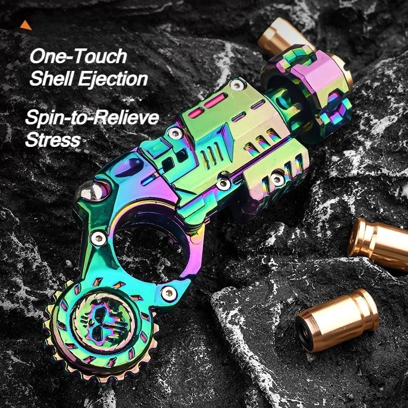 Fidget Toy Gun Mini Launcher – Metal Stress Relief EDC | Spinner Ring