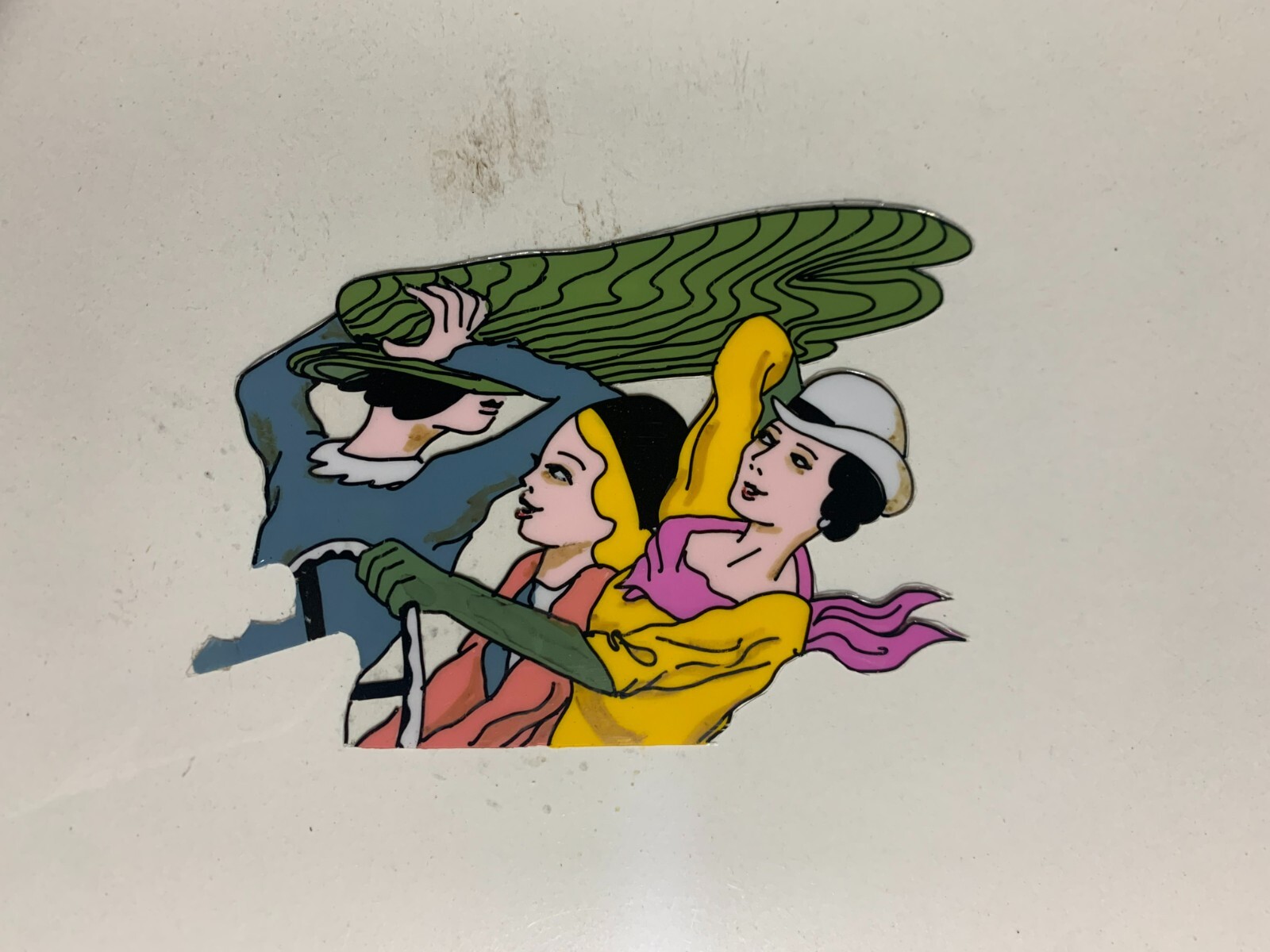 REALEMON Three Pretty Ladies Driving Buggy 12.5x10.5" Animation Cel SC11 L-34