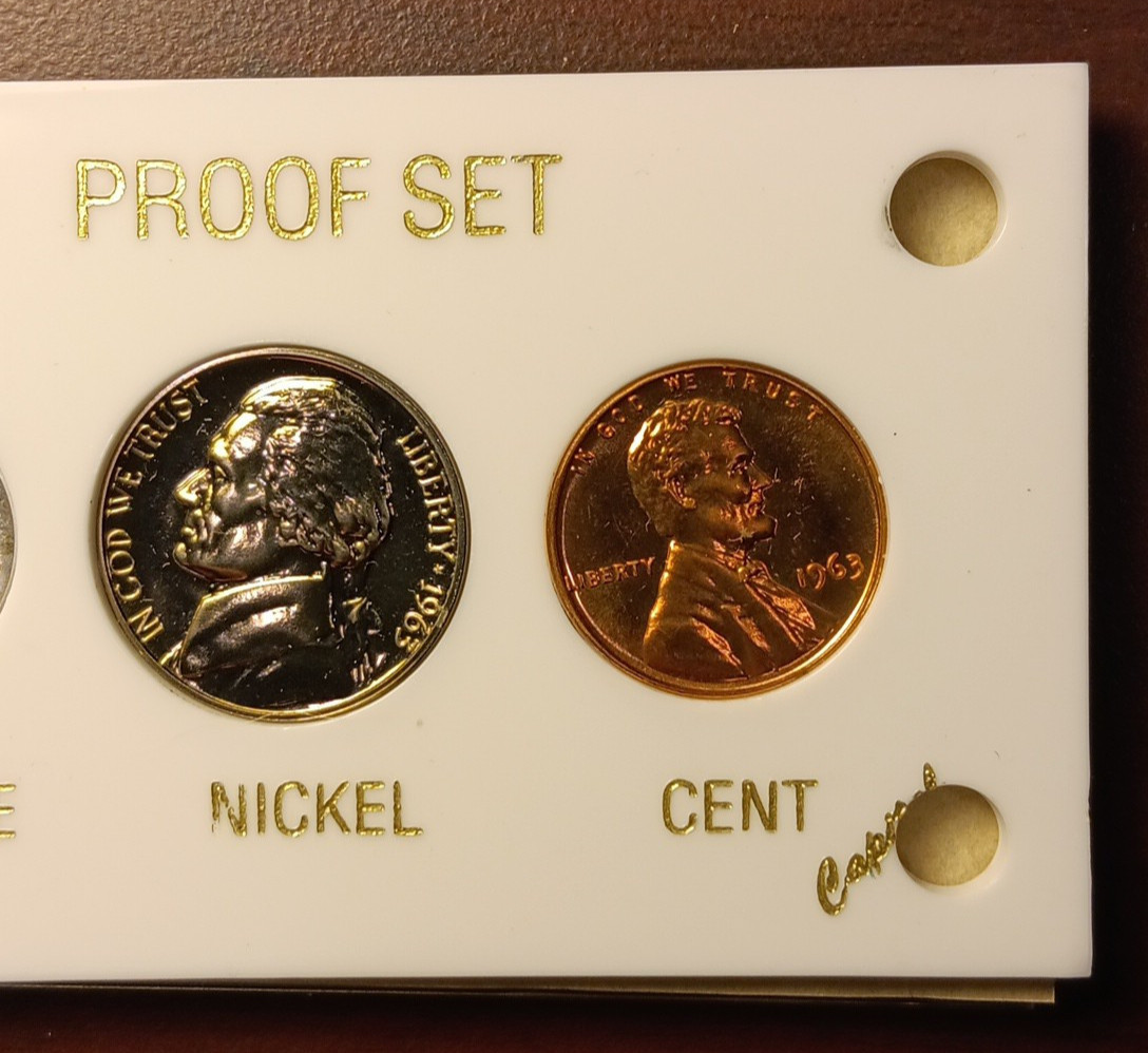 1963 U.S Mint Proof Set, 2003A Near Solid 2's, 2003A Near Solid 4,s Uncirculated