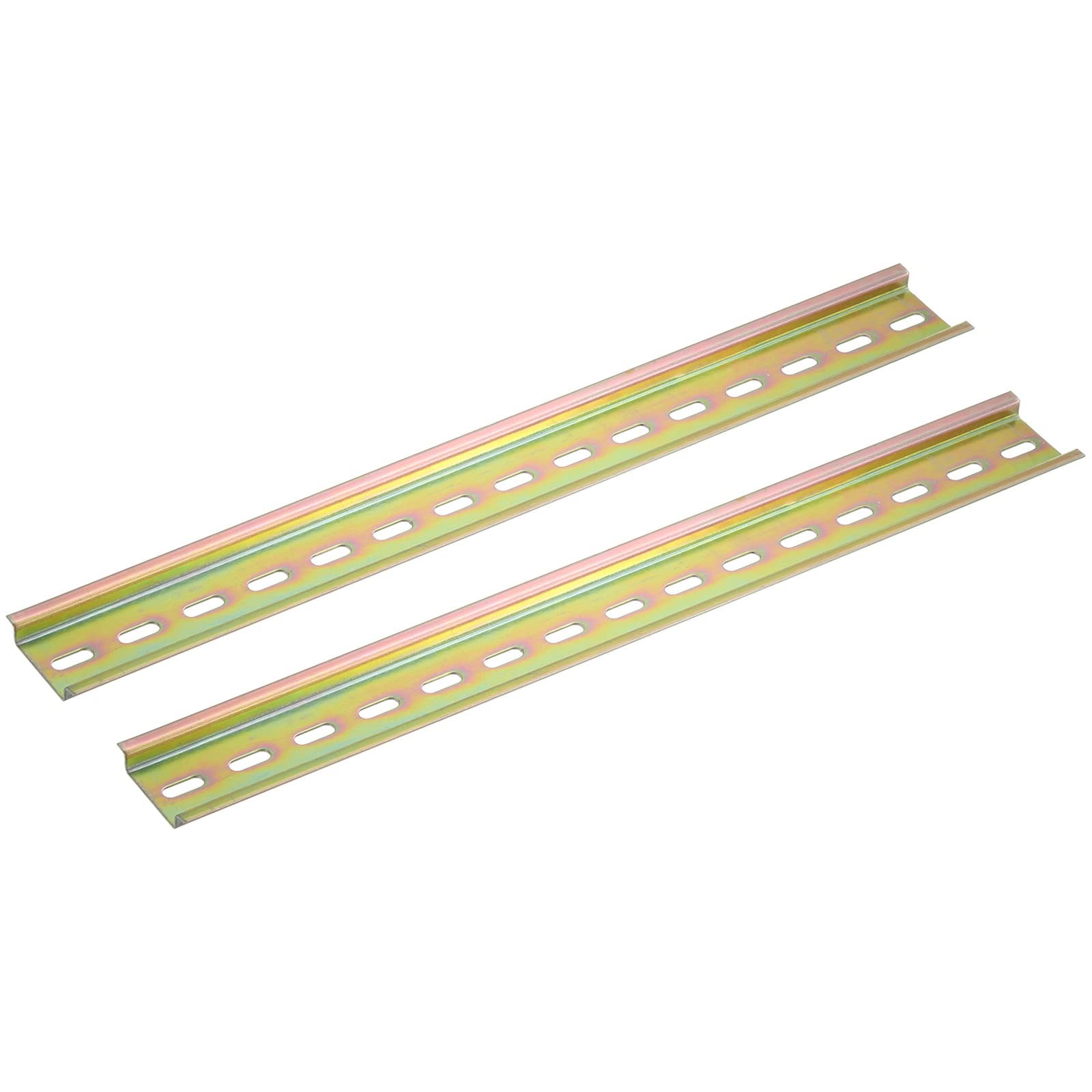 MECCANIXITY 2 Pcs DIN Rail Slotted Iron Mounting Guide 16"400m Long 35mm Wide...