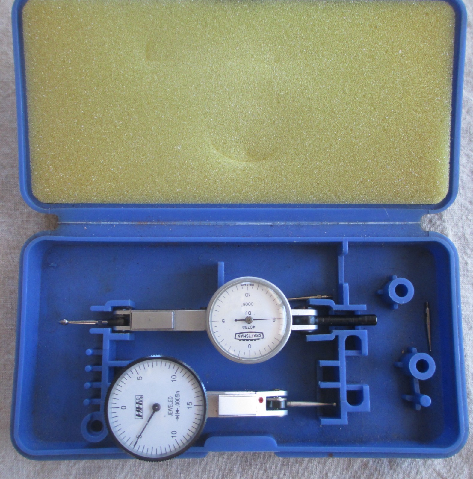 Vintage Craftsman Dial Test Indicator 40755 & HHip Jeweled .0005 with Case USA