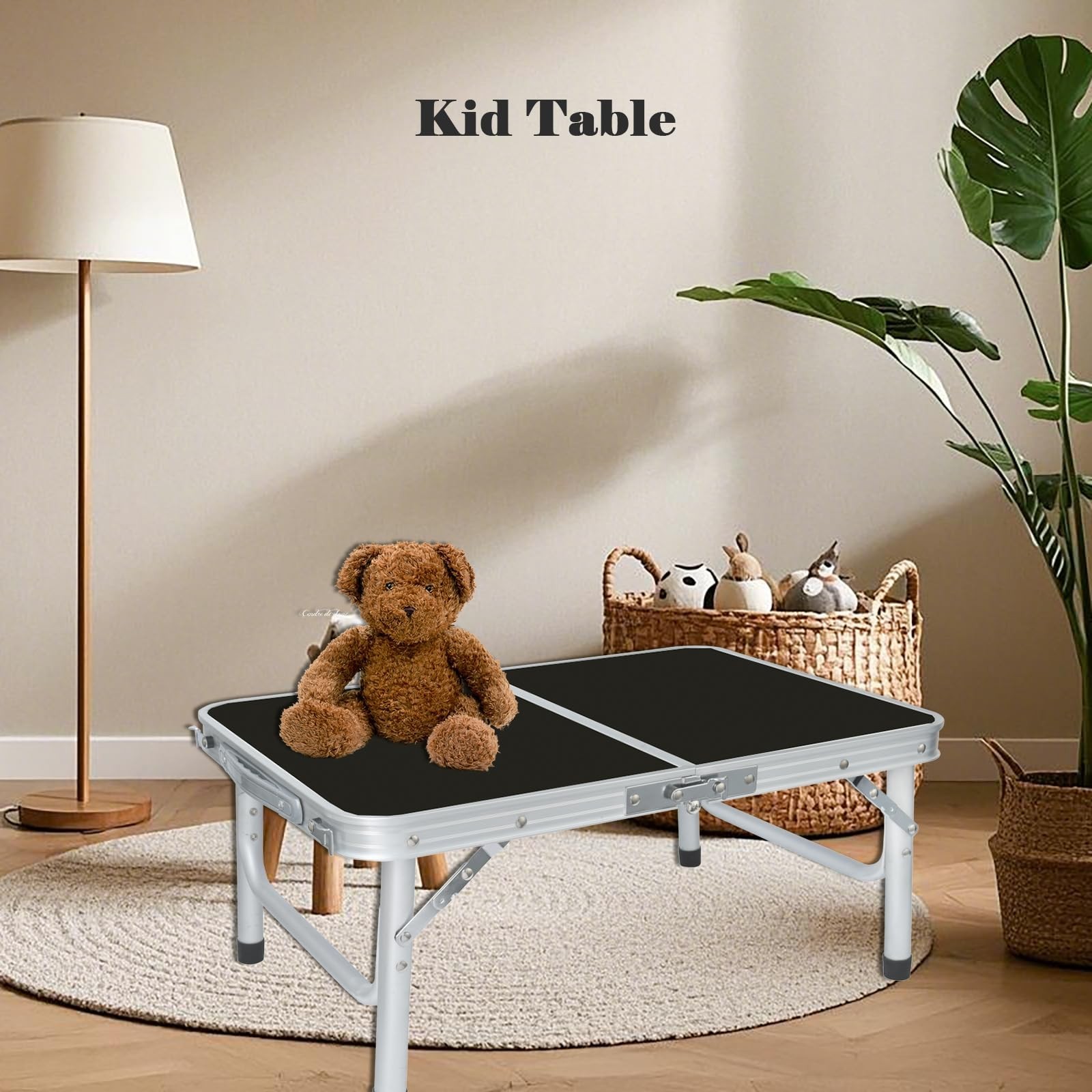 Portable Camping Table, Adjustable Height Aluminum Folding Table, Lightweight...