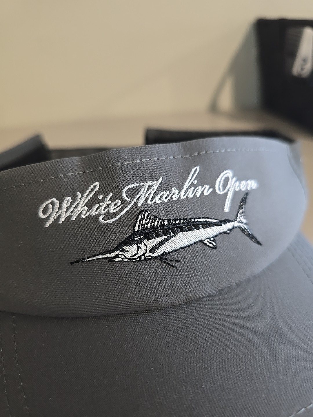 White Marlin Open Grey Visor With Hook & loop Closure One Size New Hook Optics