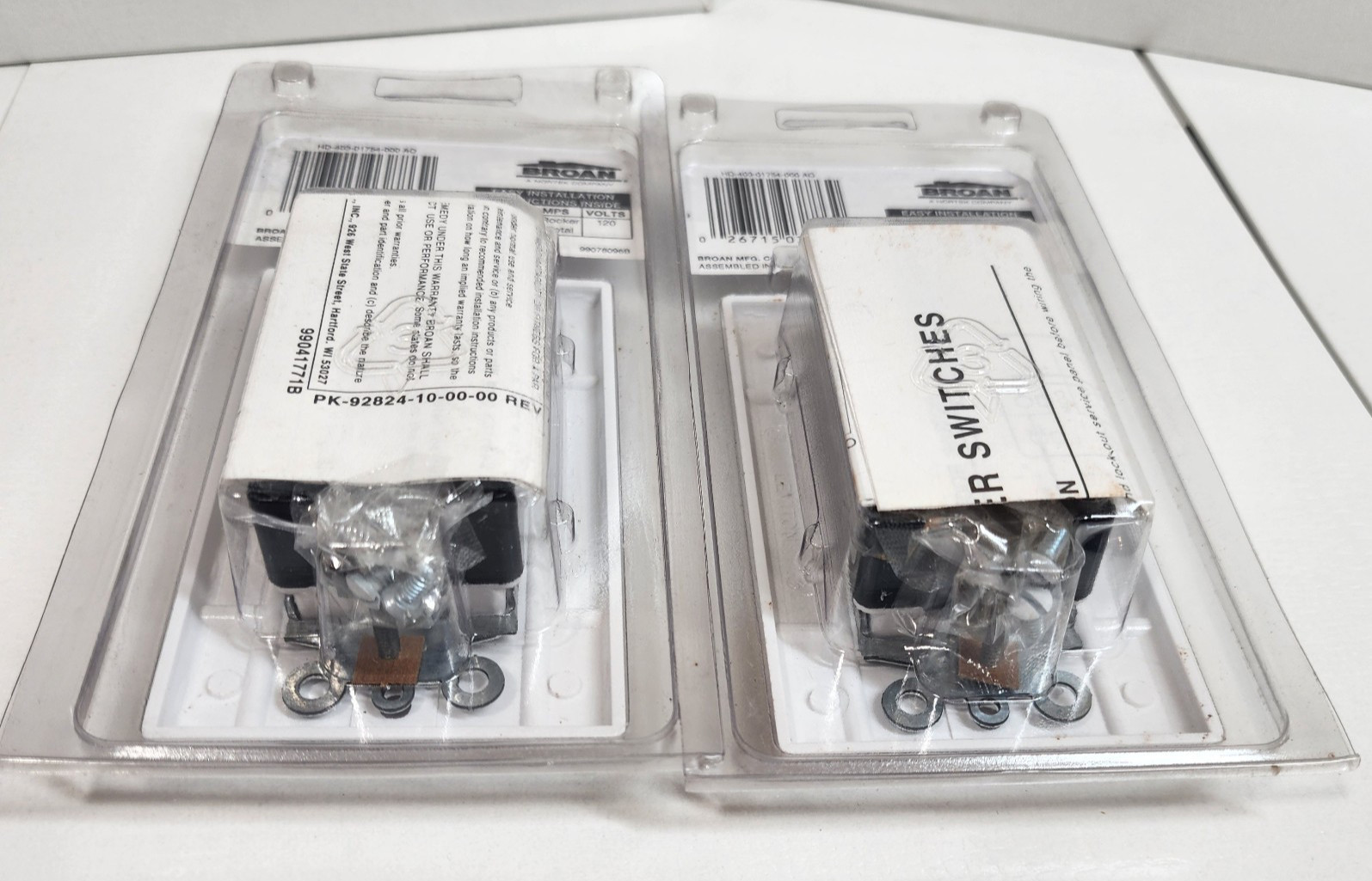 2 NEW - BROAN - Two Switches / 2 Function Control ~ Model P68W ~ White