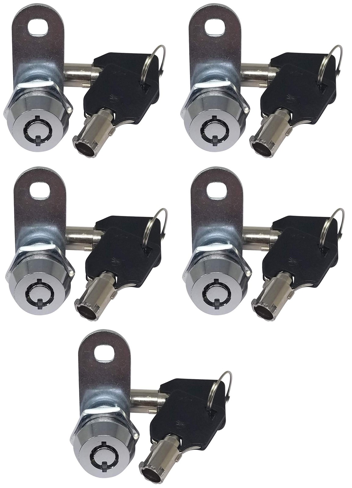 5 PCS Tubular Cam Lock Keyed Alike RV Compartment Cabinet 5/8 Inch 180 Deg