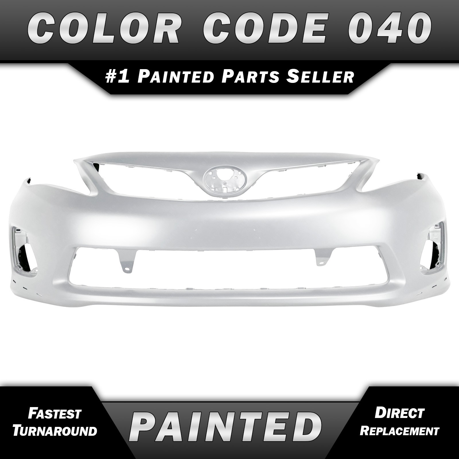 NEW Painted *040 - White* Front Bumper Cover for 2011-2013 Toyota Corolla S XRS