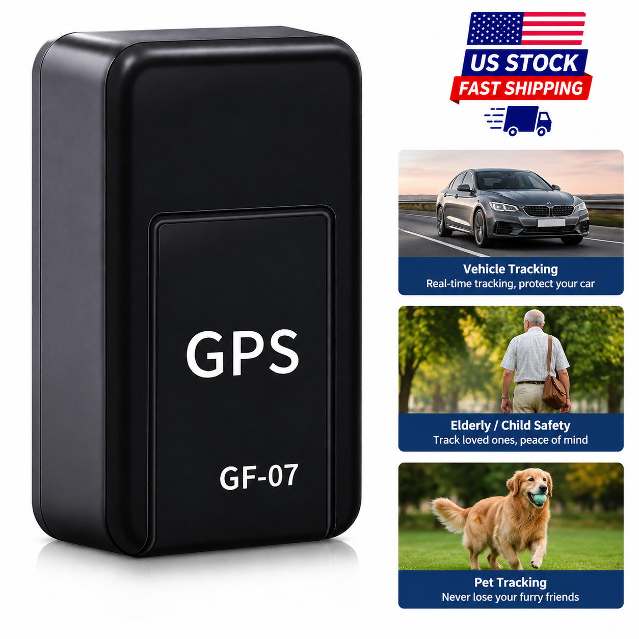 GPS Tracker for Car Real Time Tracking Device Mini Hidden Locator iPhone Android