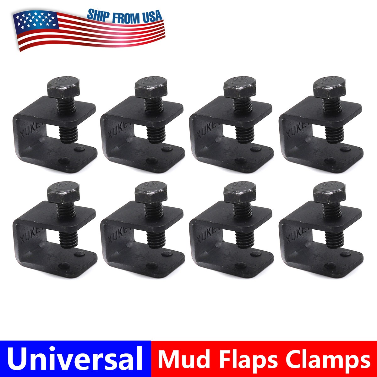8x Mud Flap Fixing Splash Guards U Clamps Clip For Car W/ fender flange Uniersal
