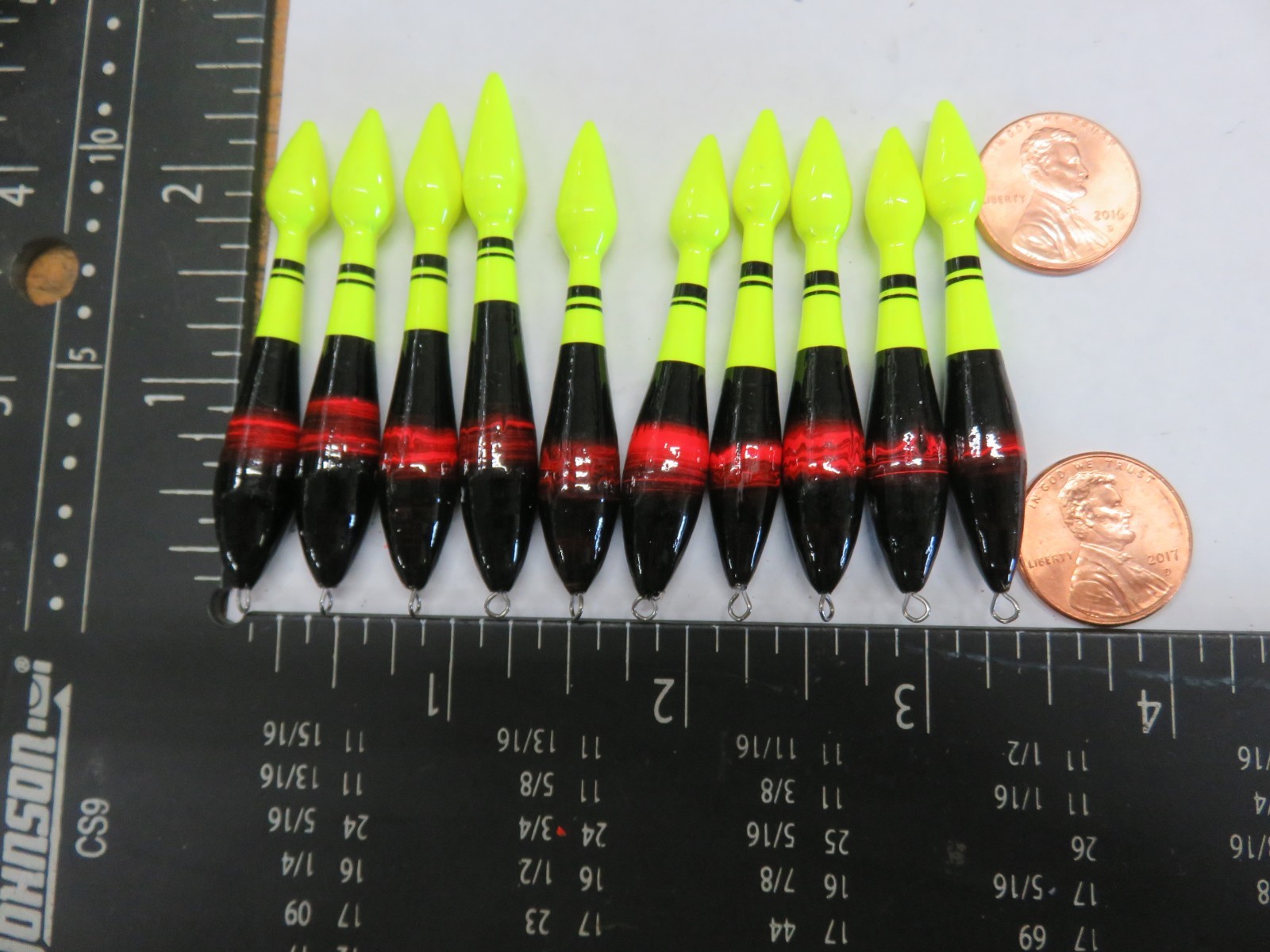 10 NEW WOOD SLIP FLOATS / BOBBERS PANFISH ICE FISHING NO FREEZE UP ON LINE B192