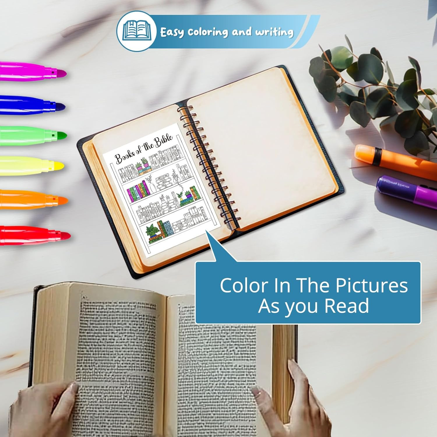 Bible Tracker Sticker - Bookshelf Coloring Page, Reading Tracker for Study & Org