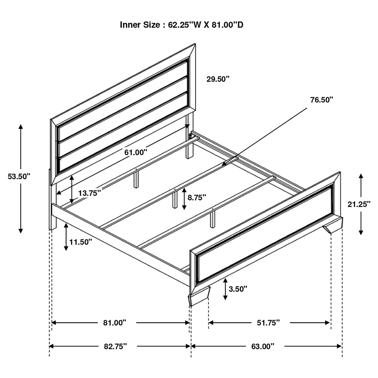 Pemberly Row 63" x 84.75" Wood Queen Panel Bed in Dark Cocoa