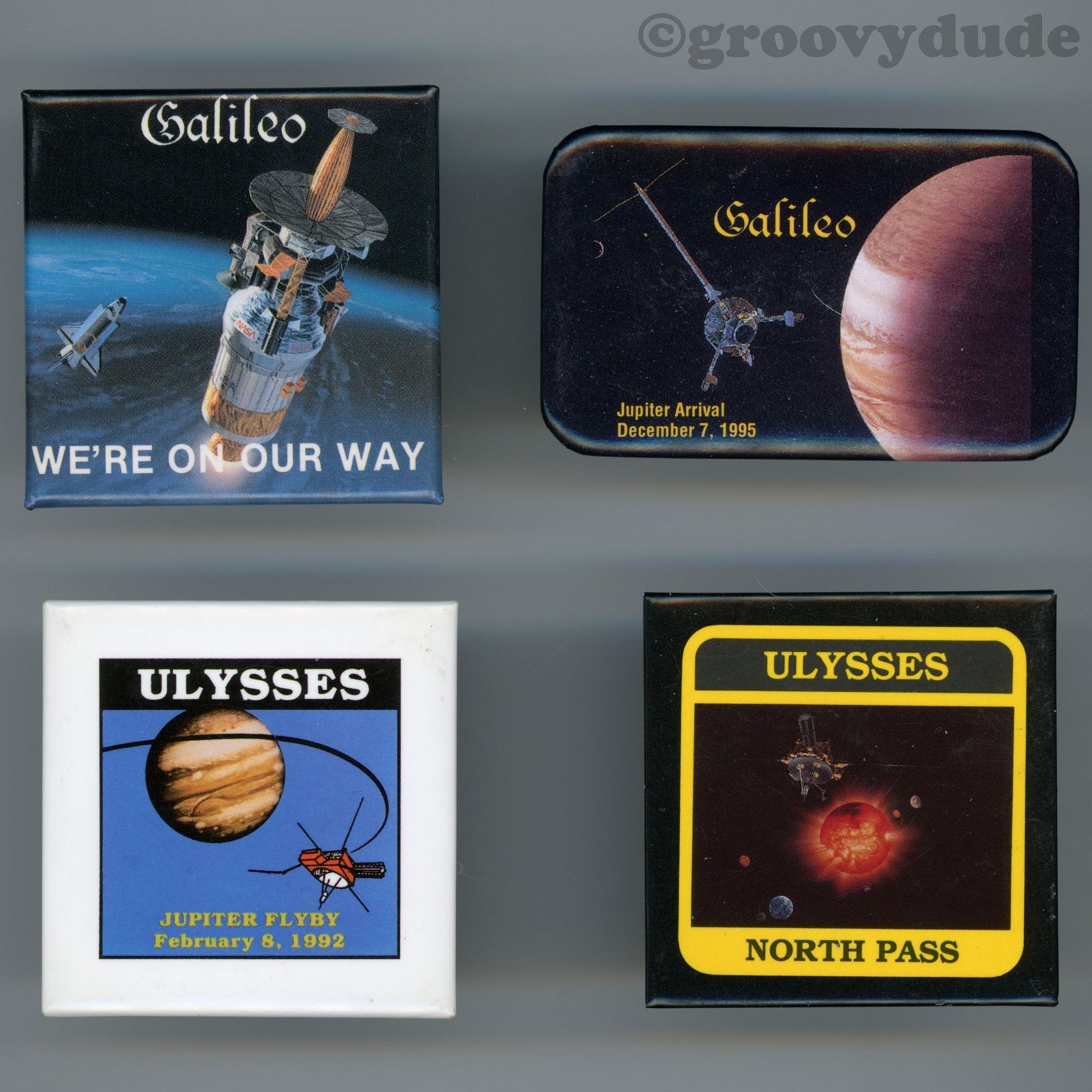 NASA Galileo & Ulysses Space Mission Pinback Button Lot 1992 1995 Mixed Cellos
