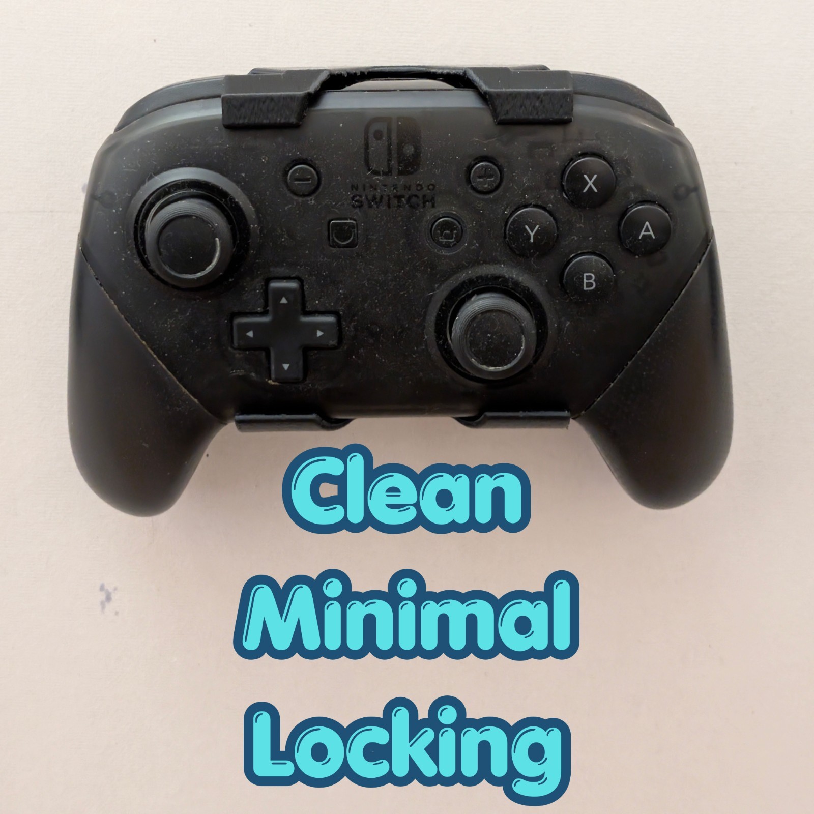 Nintendo Switch Pro Controller Wall Mount. Secure locking 'CLICK'. Flush to wall