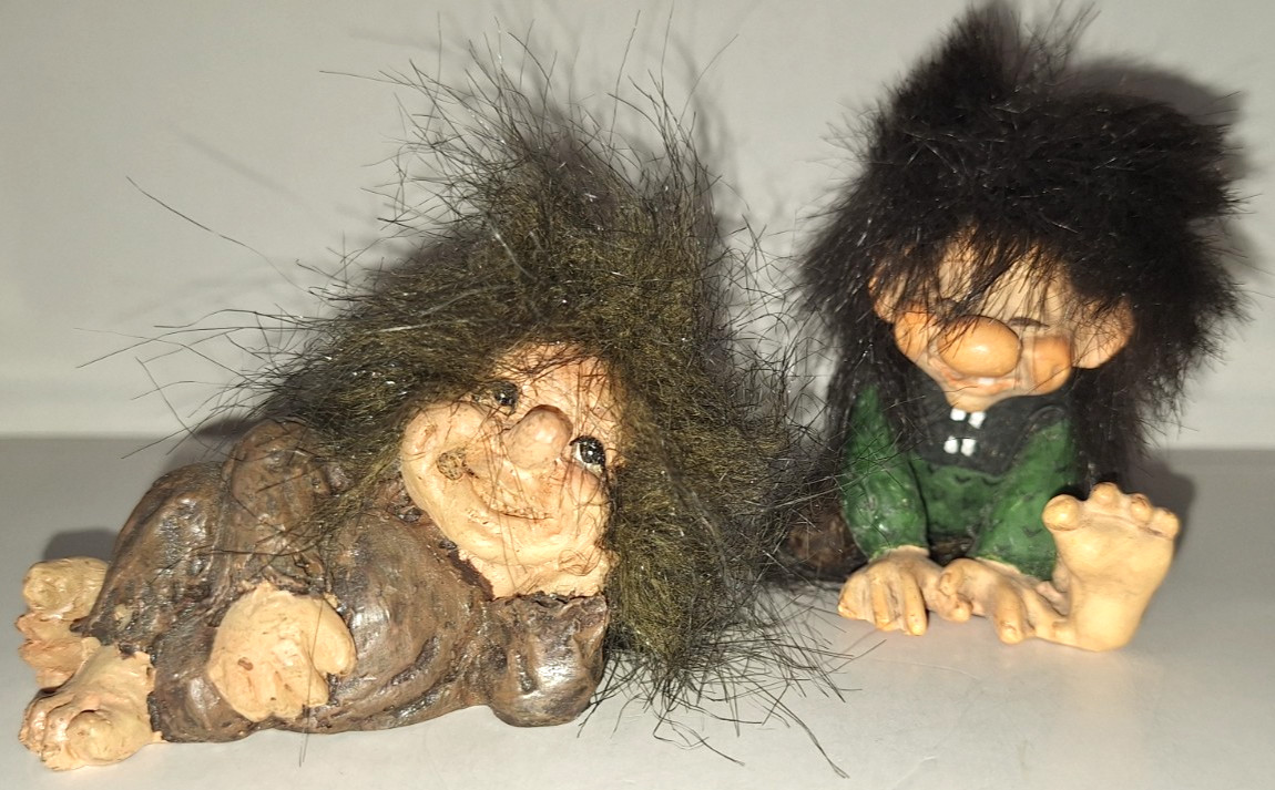 LOT OF 2 VTG TROLL PAIR Orig Tags CANDY DESIGNS NORWAY & AGORA GIFTHOUSE SWEDEN