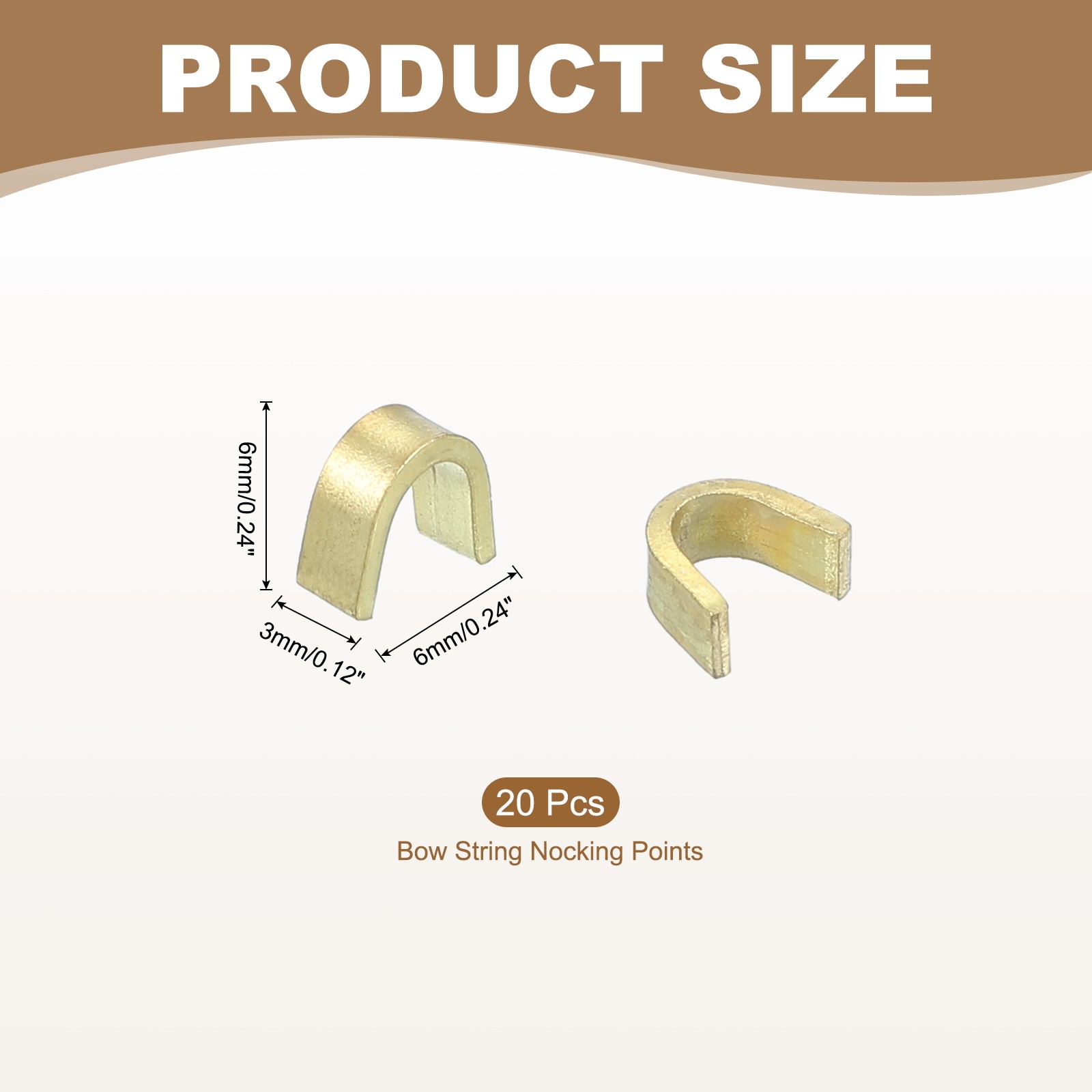 20 Pcs 6x3mm Bow String Nocking Points Gold