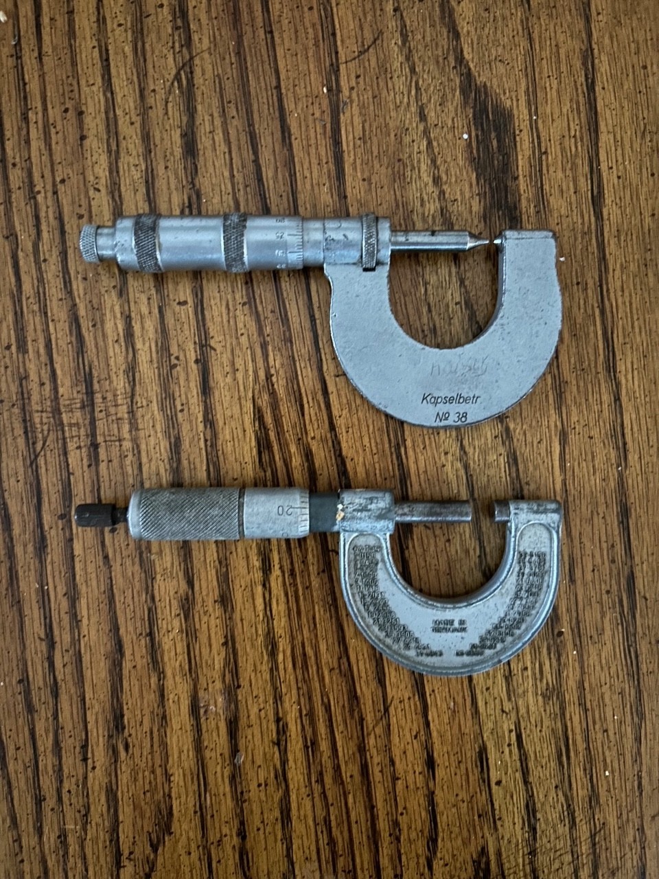 Vintage Micrometers Lot of 2, Zeus, Made in Germany, Zeus