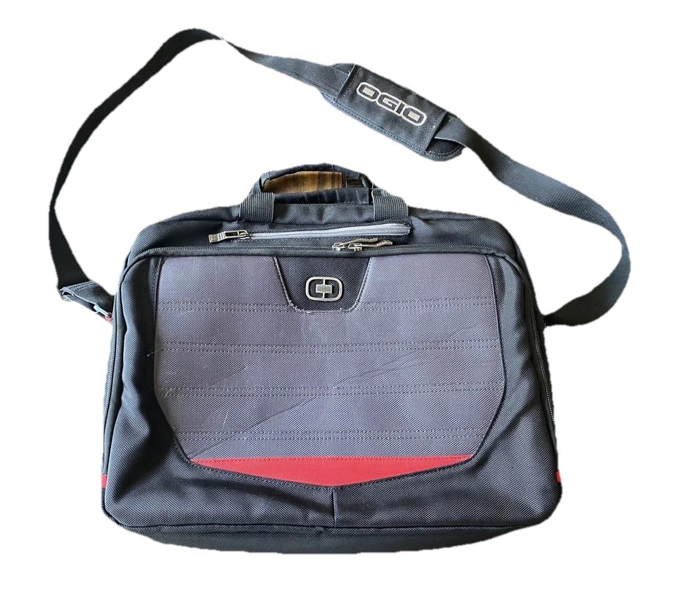 OGIO Technologio Laptop Multi Compartments Shoulder Bag Black Red 17x12