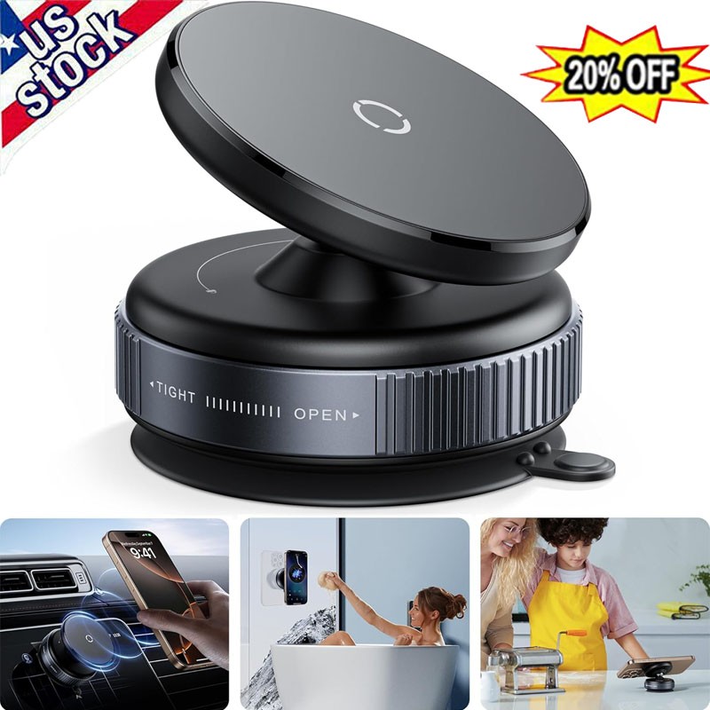 Vacuum Magnetic Suction Cup Car Phone Holder Stand For iPhone 17 16 15 Pro Max