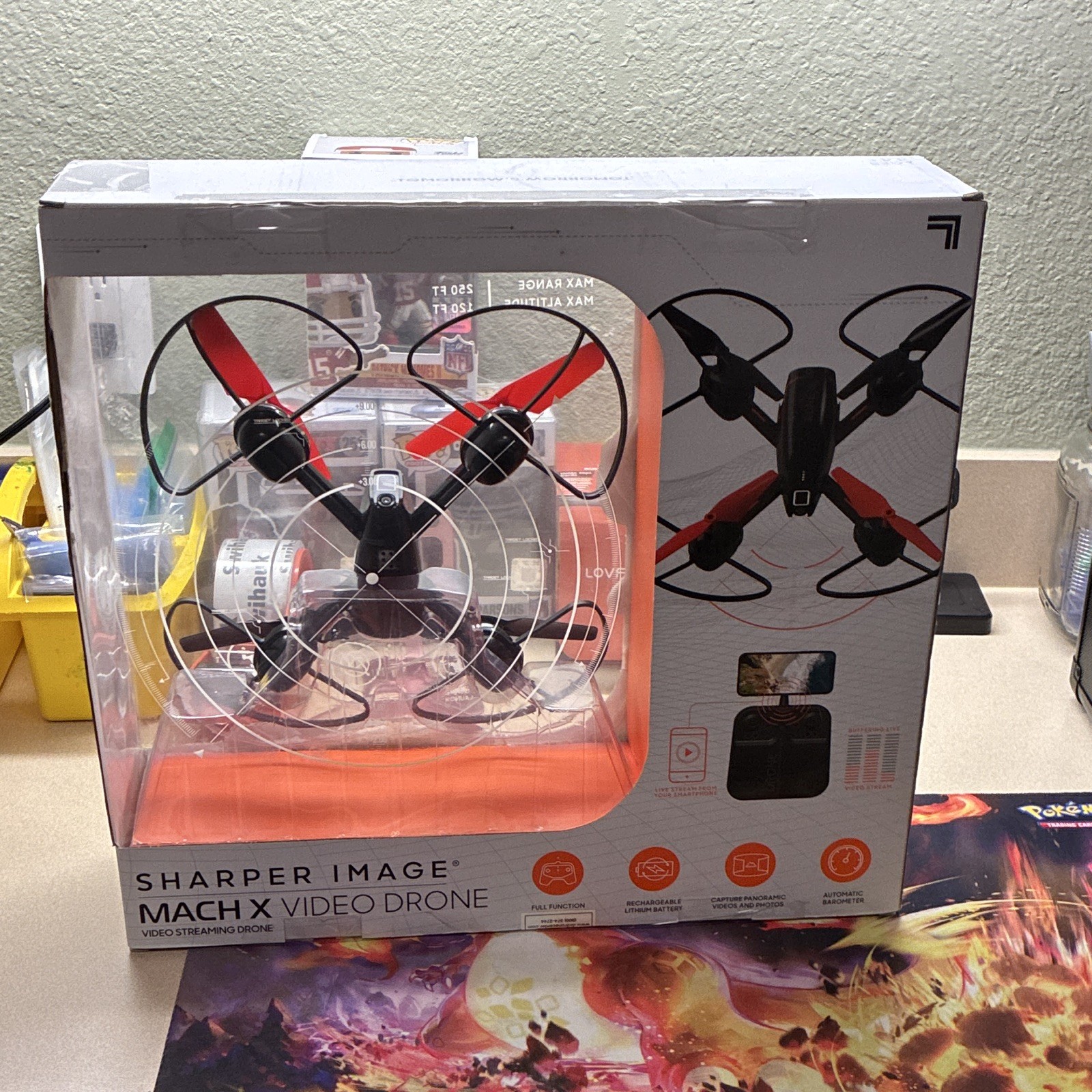 Sharper Image Mach X Video Drone Quadcopter WiFi Control Camera w/ Controller