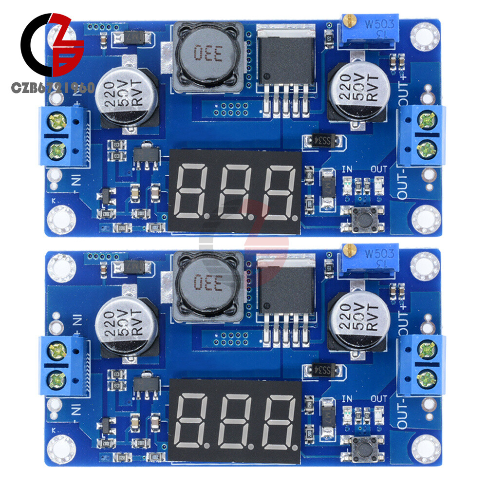 2PCS DC-DC 4.5-32V to 5V-52V XL6009 Boost Step-up Power Module LED Voltmeter