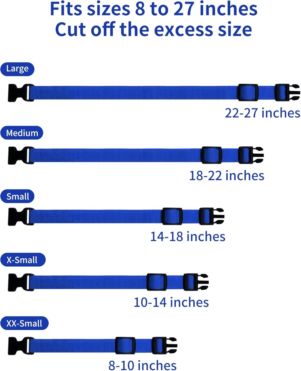 Replacement Collar Strap Bark & Shock Collars 8-27 Inches Adjustable E-Collar