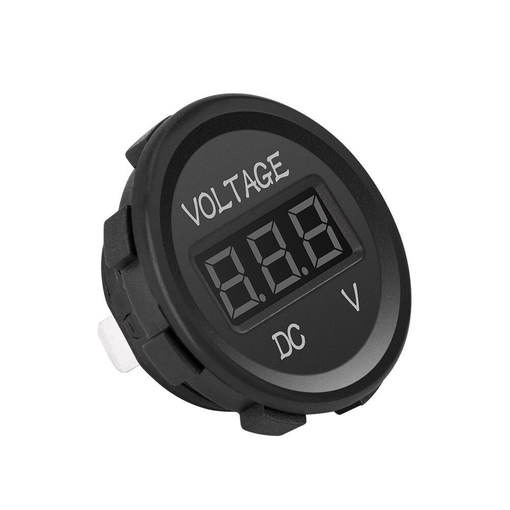 DC 12V/24V Digital Voltmeter LED Voltage Gauge Meter Green Waterproof Univesal