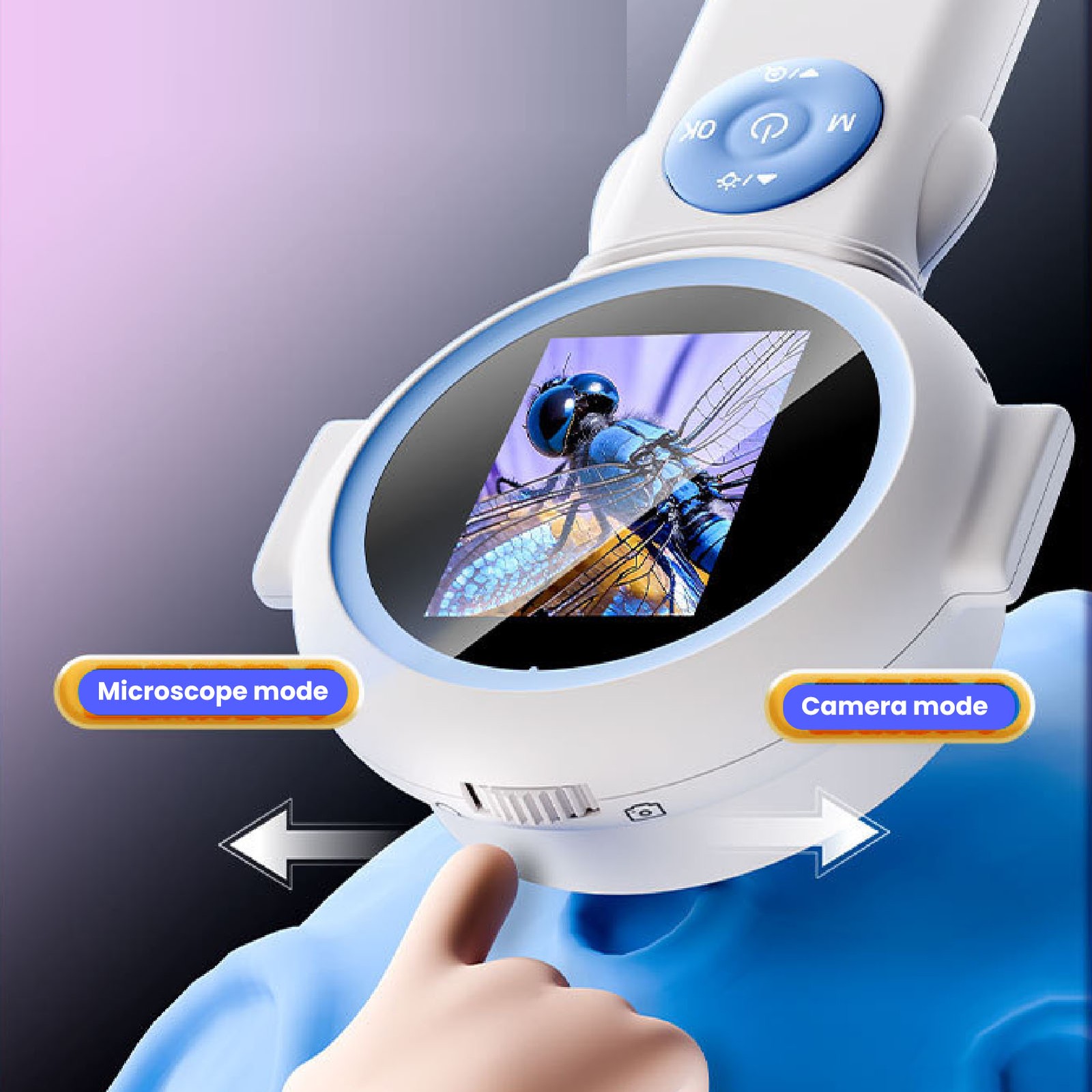 Kids Microscope 2.0in HD Screen Digital Handheld Camera 1000X Magnification ZOBD