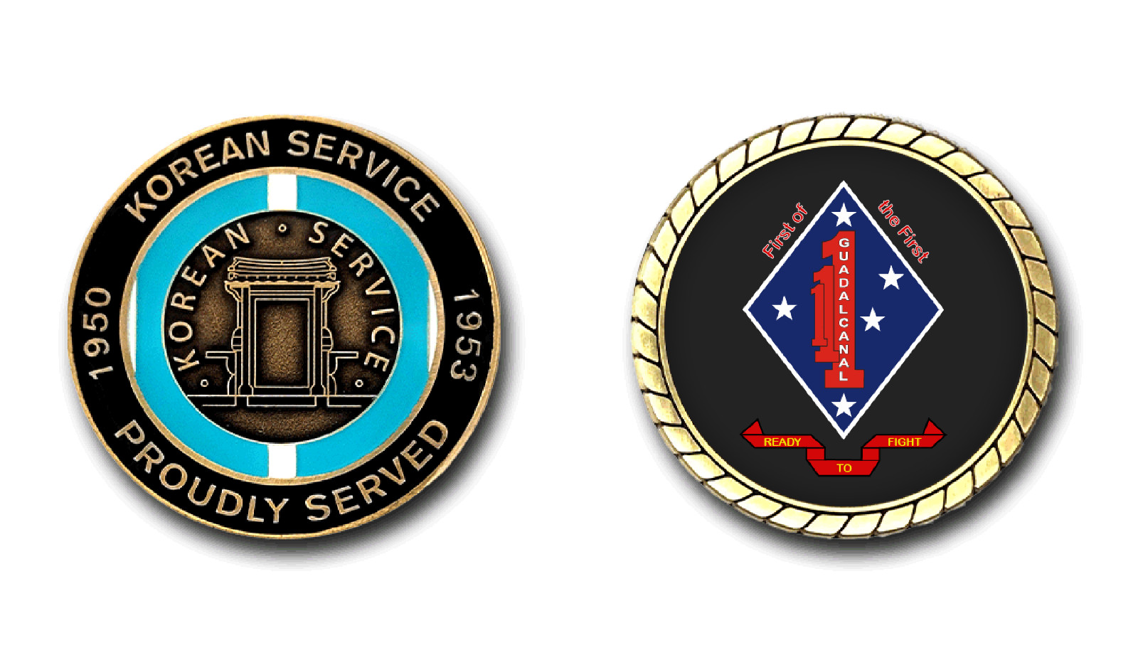 USMC 1st Battalion, 1st Marines Korea Challenge Coin Officially Licensed