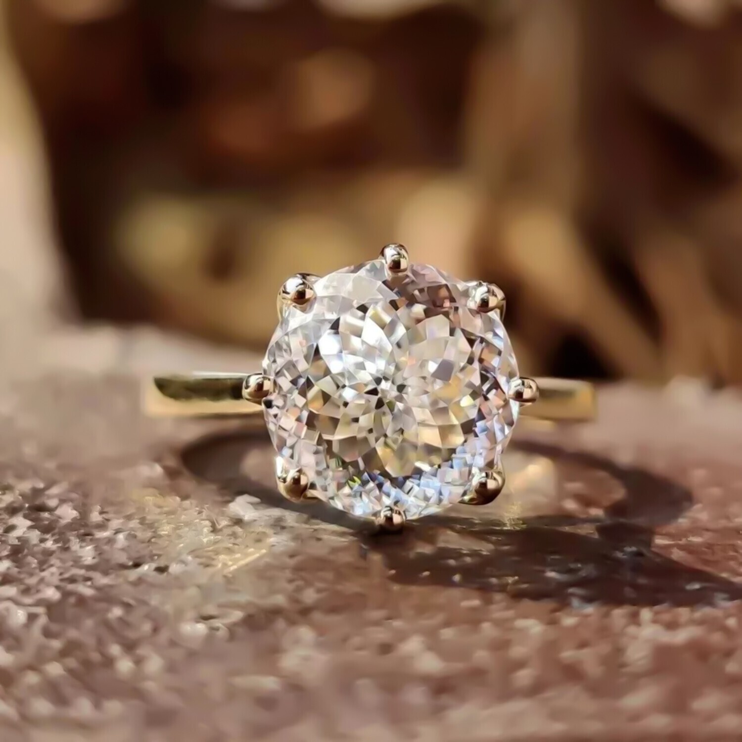 Certified 2.75 Ct Portuguese Cut D Color VVS1 Moissanite Ring 925 Silver
