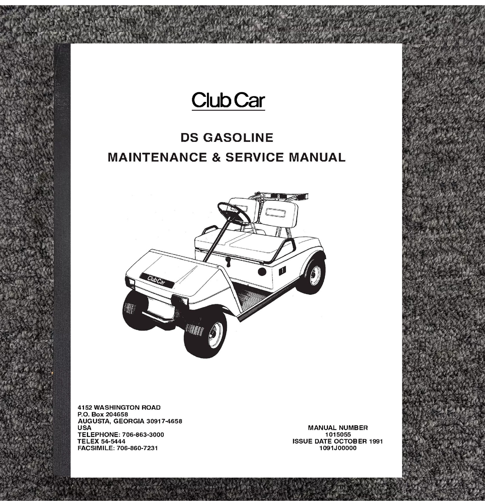 Workshop Service Repair Manual Fits 1988 - 1991 Club Car DS Gas Golf Cart G174