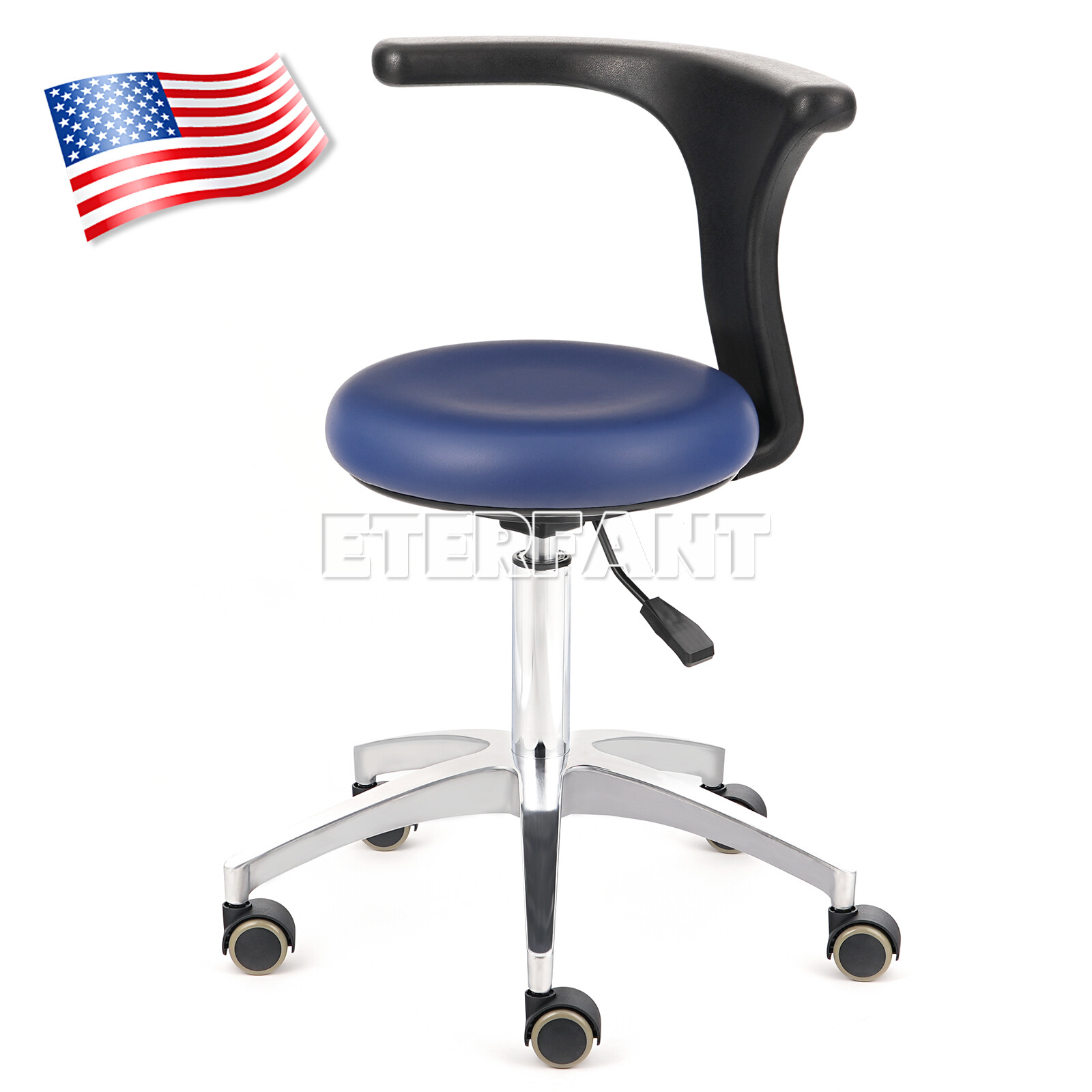 Dental Adjustable Mobile Chair/Medical Microscope Stool Chair with Armrest