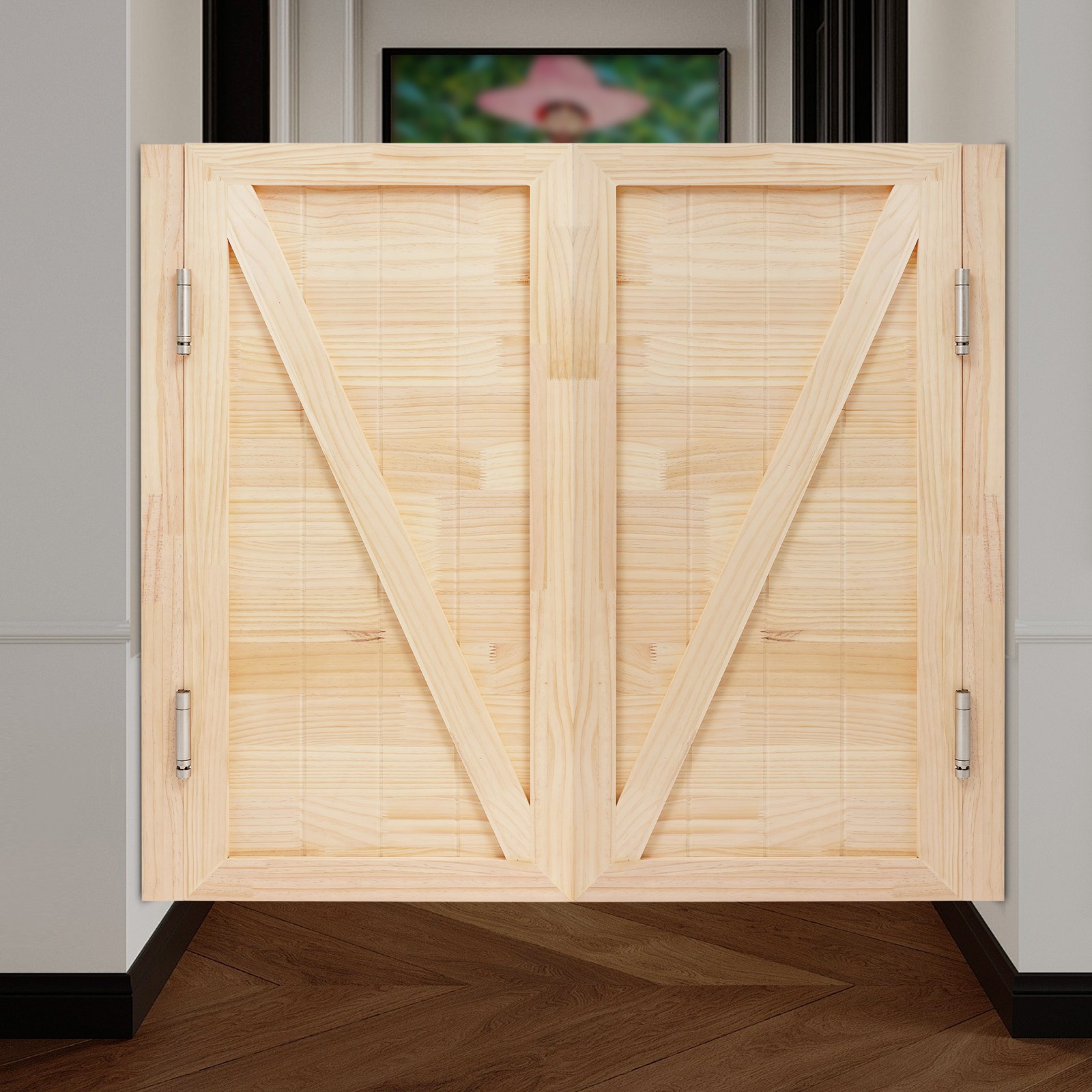 Walkway partition double door Double-open partition millet door is 15cm up&down