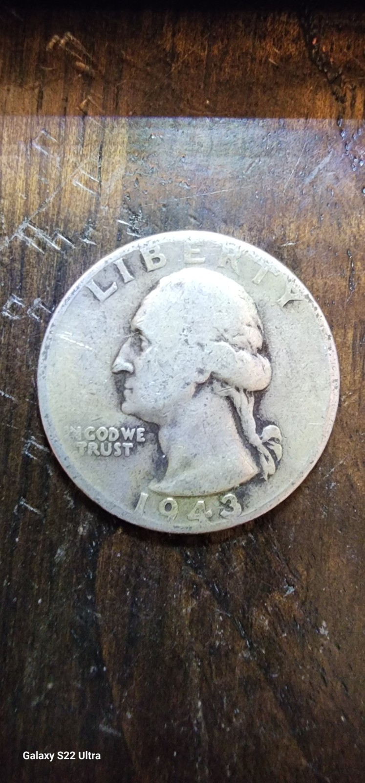 1943-P Washington Quarter 90% Silver Coin Uncertified Circulated