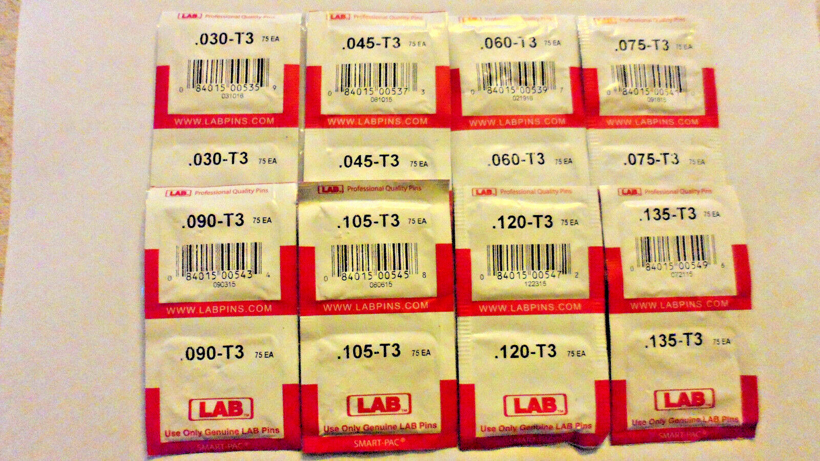Lab Schlage master pin set #2-9T brass keying pins - 8 packs of 150 ea