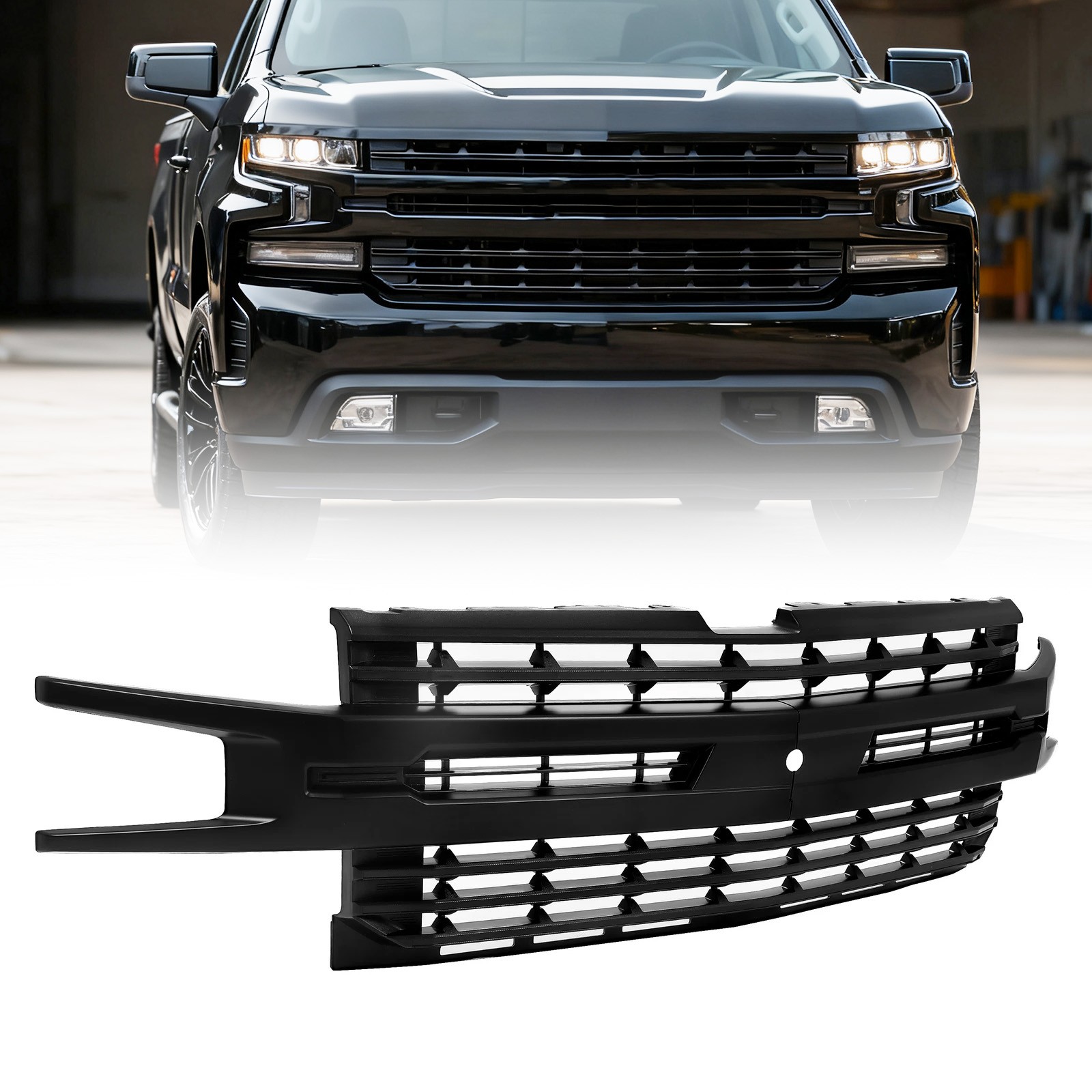 Front Bumper Upper Grille For 19-22 Chevy Silverado 1500 LTZ LT RST #84493306