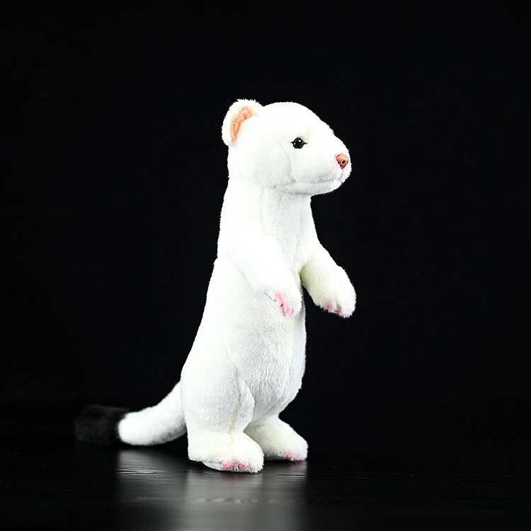 12.6"/32cm Simulation Stoat Plush Toy Stuffed Animal Ermine Soft Doll Kids Gifts