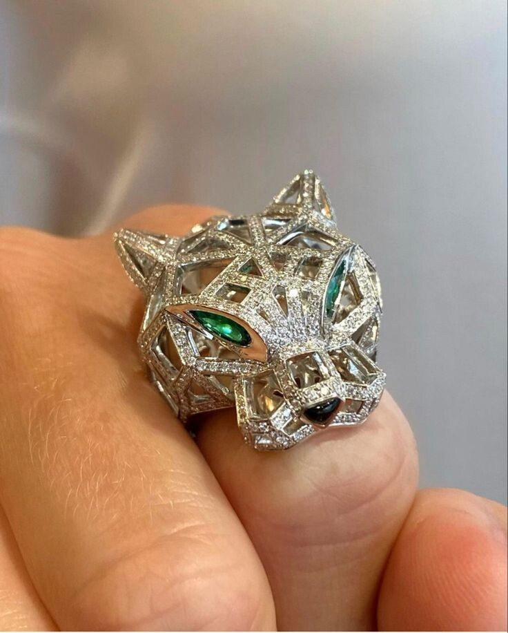 2Ct Marquise Cut Lab Created Emerald Panther Wedding Ring 14K White Gold Plated