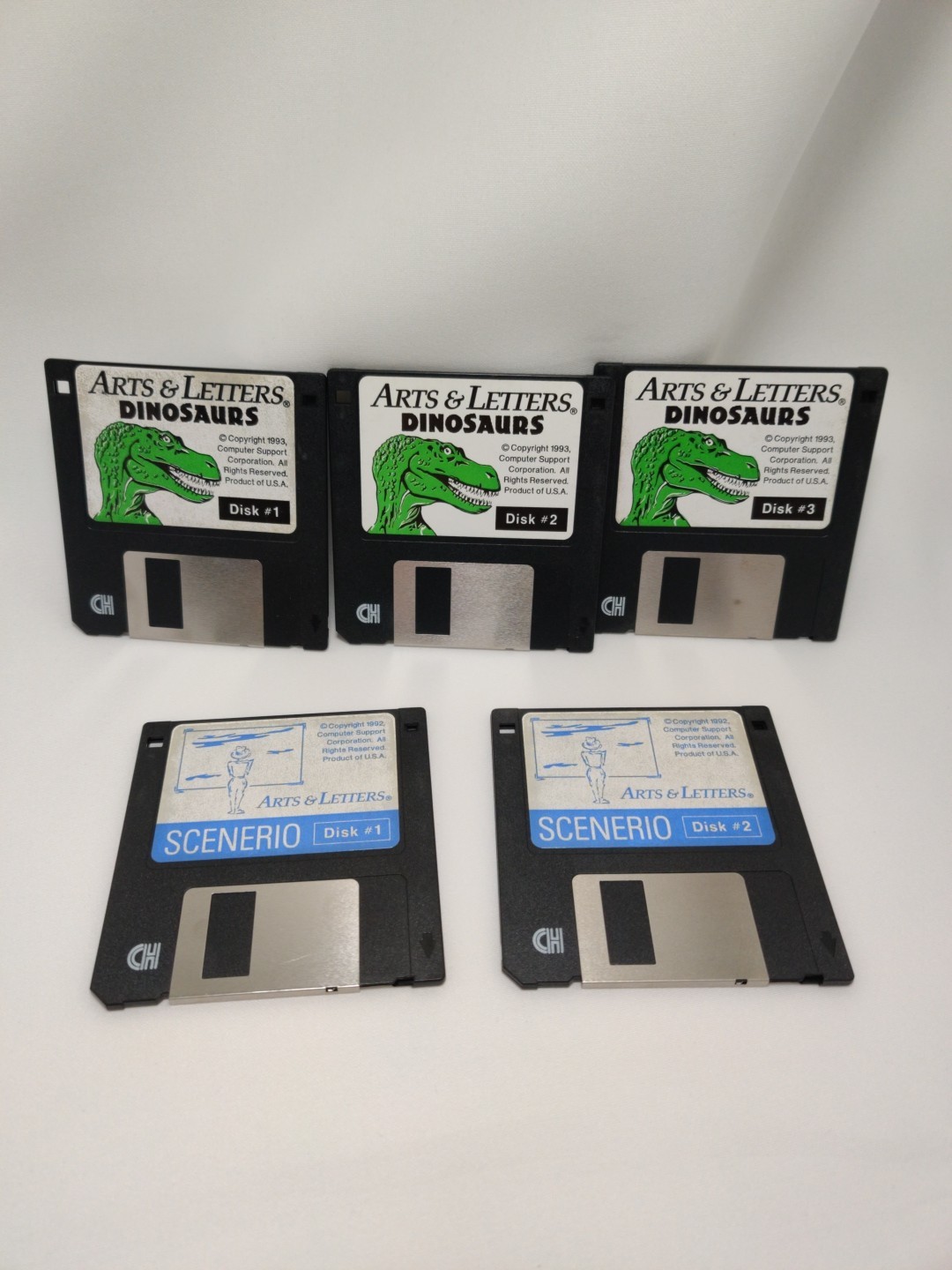 1993 Vintage ARTS & LETTERS Scenerio & Dino Clip Art Software 3.5" Disks Win 3.1